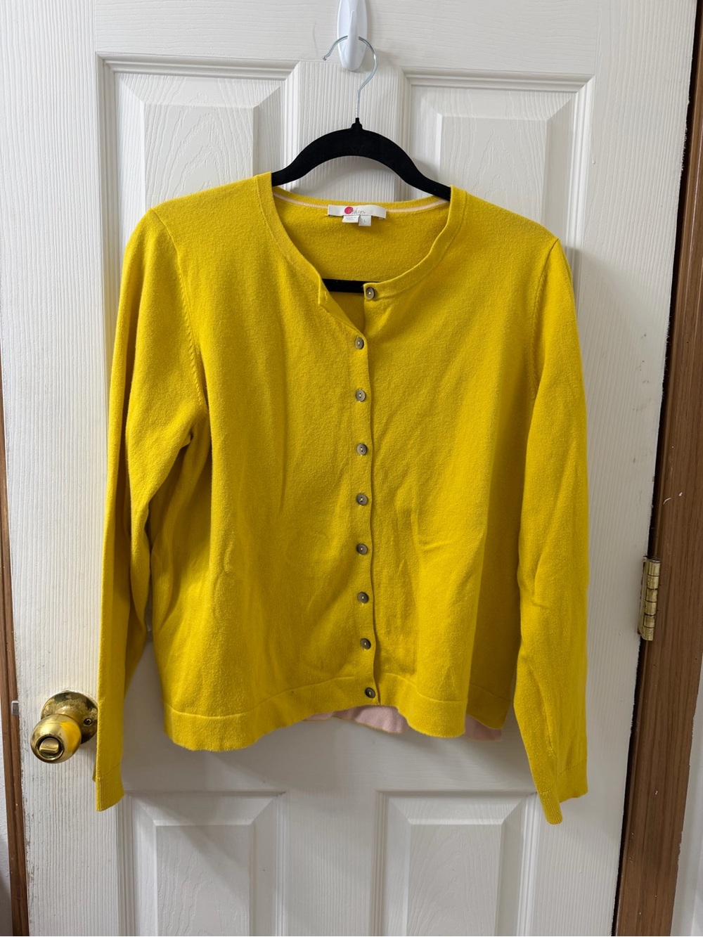 Boden Women's Bright Yellow Button-Front Cardigan